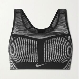 Nike FE/NOM Flyknit Womens Sports Bra  
Size Medium Black High-Support NonPadded